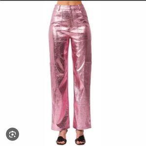 Pink Metallic Pants